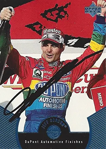 Autographed Jeff Gordon 1999 Upper Deck Racing Daytona 500 Race Winner (#24 Dupont Rainbow Team) Hendrick Motorsports Vintage Signed Nascar Collectible Trading Card With Coa 1