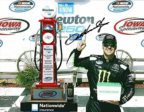 Autographed 2014 Sam Hornish Jr. #54 Monster Energy Racing Iowa Speedway Win (Victory Lane) Nationwide Series 9X11 Picture Signed Nascar Glossy Photo With Coa 1