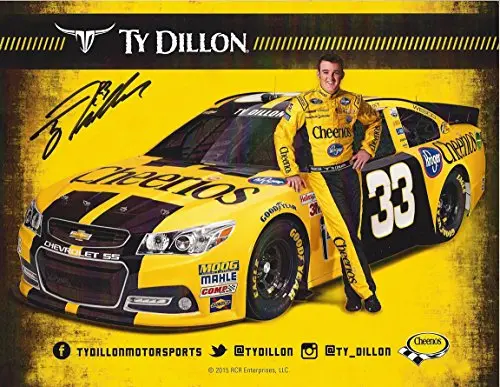 Autographed 2016 Ty Dillon #33 Cheerios Team (Richard Childress Racing) Sprint Cup Series Driver Signed Collectible Picture Nascar 9X11 Inch Hero Card Photo With Coa 1