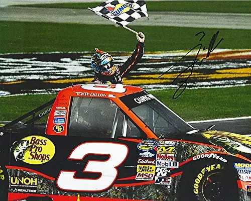 Autographed 2013 Ty Dillon #3 Bass Pro Shops Racing Texas Win (Checkered Flag) Camping World Truck Series 8X10 Signed Nascar Glossy Photo With Coa 1