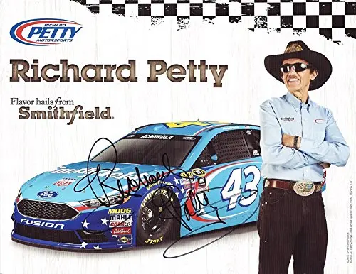 Autographed 2016 Richard Petty #43 Smithfield Ford Fusion Car Owner (Flavor Hails From Smithfield) Sprint Cup Series Signed 9X11 Inch Picture Nascar Hero Card Photo With Coa 1