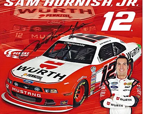 Autographed 2013 Sam Hornish Jr. #12 Wurth Racing (Penske) Nationwide Signed Picture 8X10 Nascar Hero Card With Coa 1