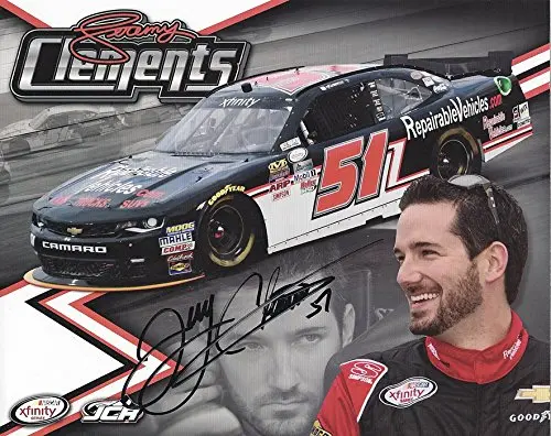 Autographed 2016 Jeremy Clements #51 Repairable Vehicles Racing (Xfinity Series) Hero Card Rare Signed 8X10 Inch Nascar Glossy Photo With Coa 1