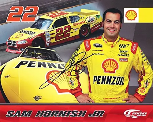 Autographed 2012 Sam Hornish Jr. #22 Shell Pennzoil Racing (Team Penske) Sprint Cup Series Driver Signed Picture 8X10 Inch Nascar Hero Card Photo With Coa 1