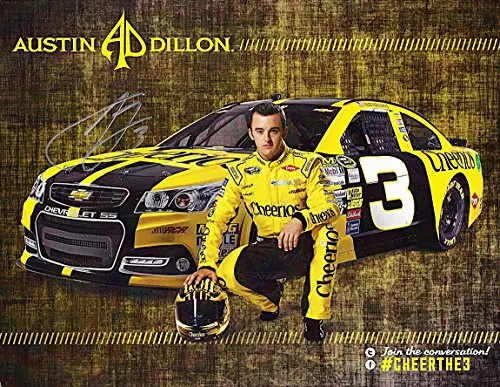 Autographed 2014 Austin Dillon # Cheerios Racing Team (Sprint Cup Series) Signed Picture 9X11 Nascar Hero Card With Coa 1