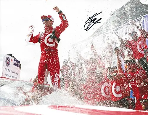 Autographed 2017 Kyle Larson #42 Target Racing Auto Club California Race Win (Victory Lane Celebration) Monster Energy Cup Series Signed Collectible Picture Nascar 9X11 Inch Glossy Photo With Coa 1