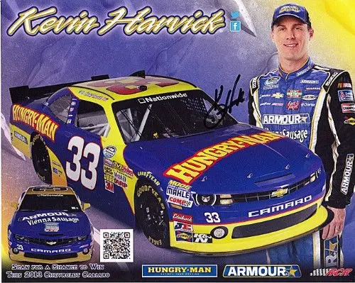 Autographed 2013 Kevin Harvick #33 Hungry-Man Racing (N-Wide) 8X10 Signed Nascar Hero Card W/Coa 1