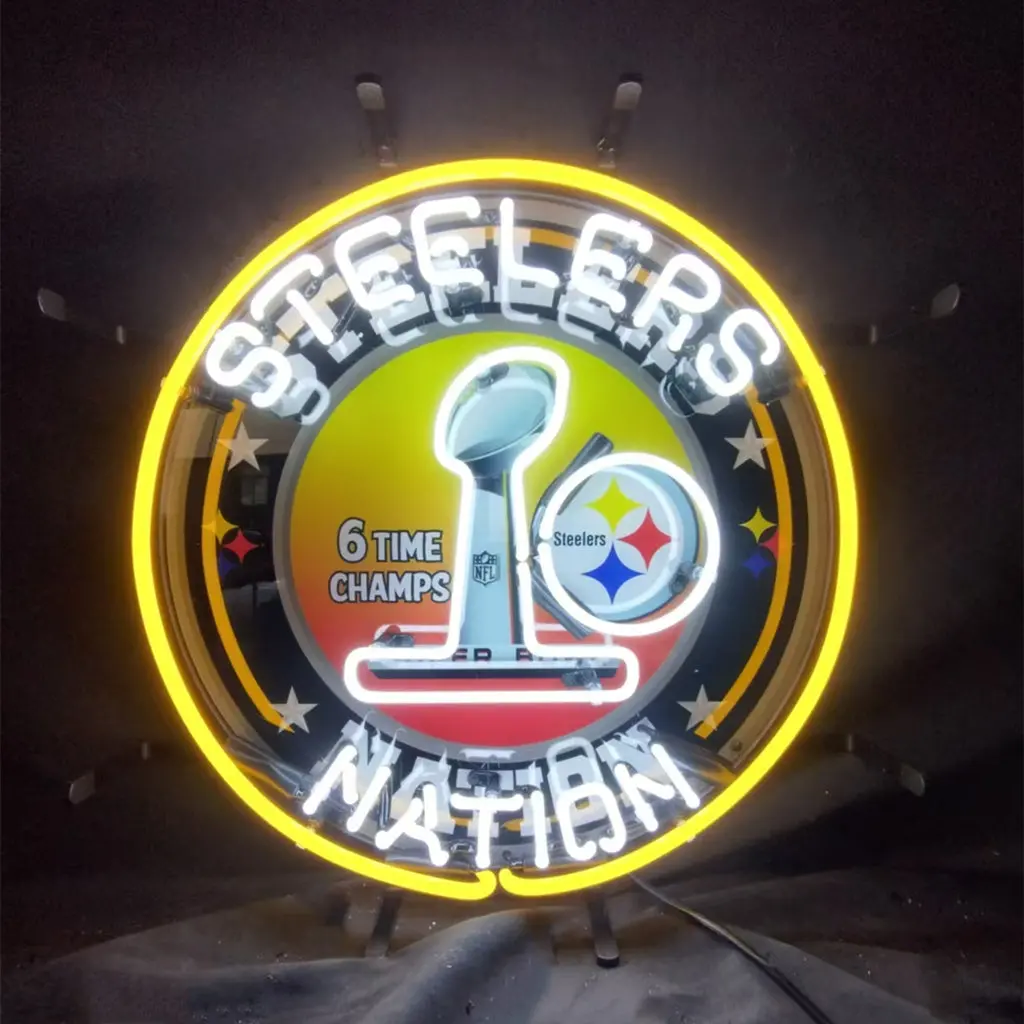 Pittsburgh Steelers Nation 6 Times Champion Neon Signs 1