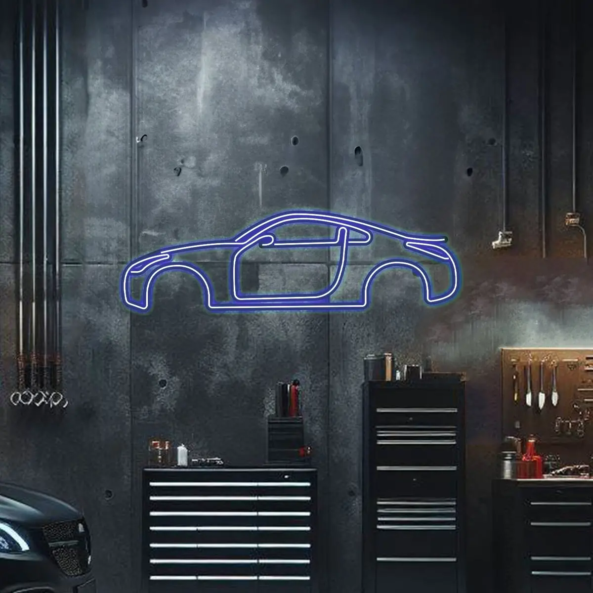 2005 Nissan 350Z Neon Wall Art – Illuminated Metal Car Decor - Image 5