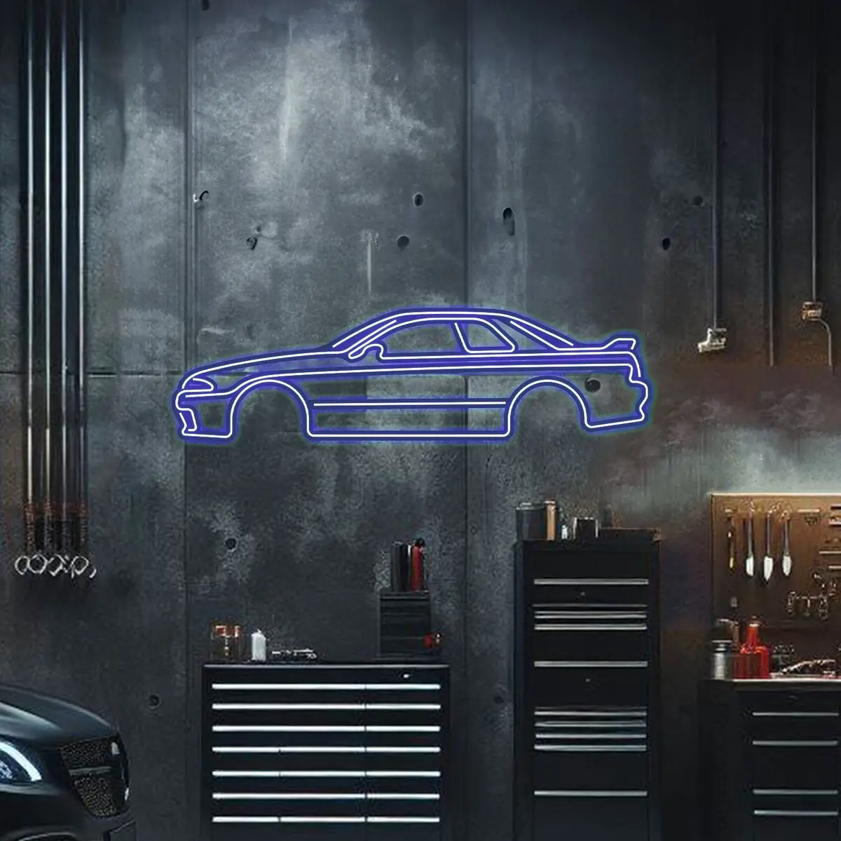 Nissan Skyline GT-R R32 Neon Wall Art – Illuminated Metal Car Decor - Image 5