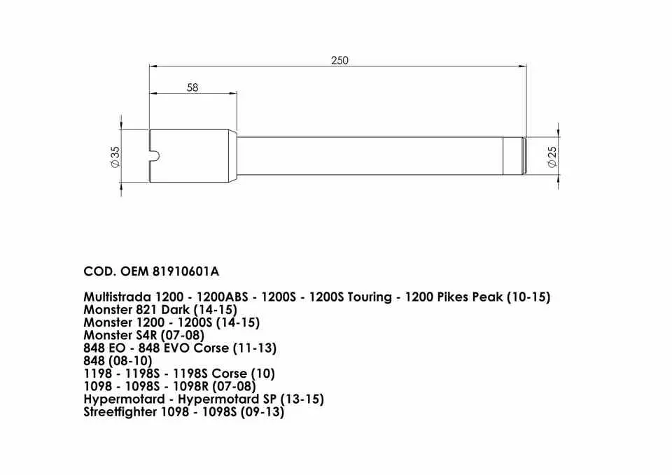 Front Axle Ducati 81910601A 1