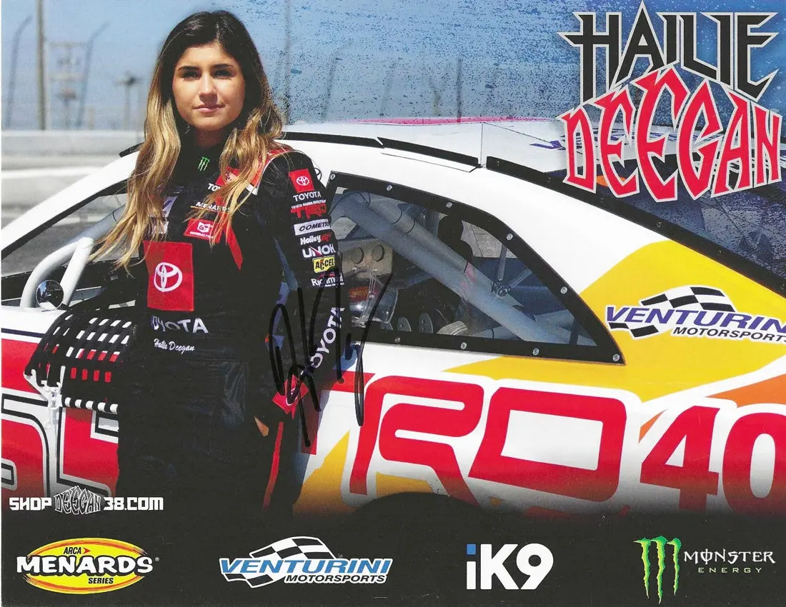 Autographed 2019 Hailie Deegan #55 Venturini Motorsports Trd 40Th Anniversary Rare Arca Series Signed Collectible Picture 9X11 Inch Official Nascar Photo Hero Card With Coa 1