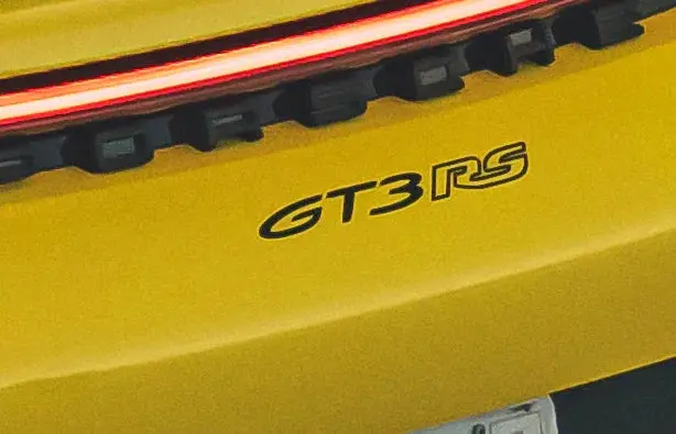 "Gt3 Rs" Rear Bumper Vinyl Logo Decal Emblem For Porsche Vehicles (992) 1