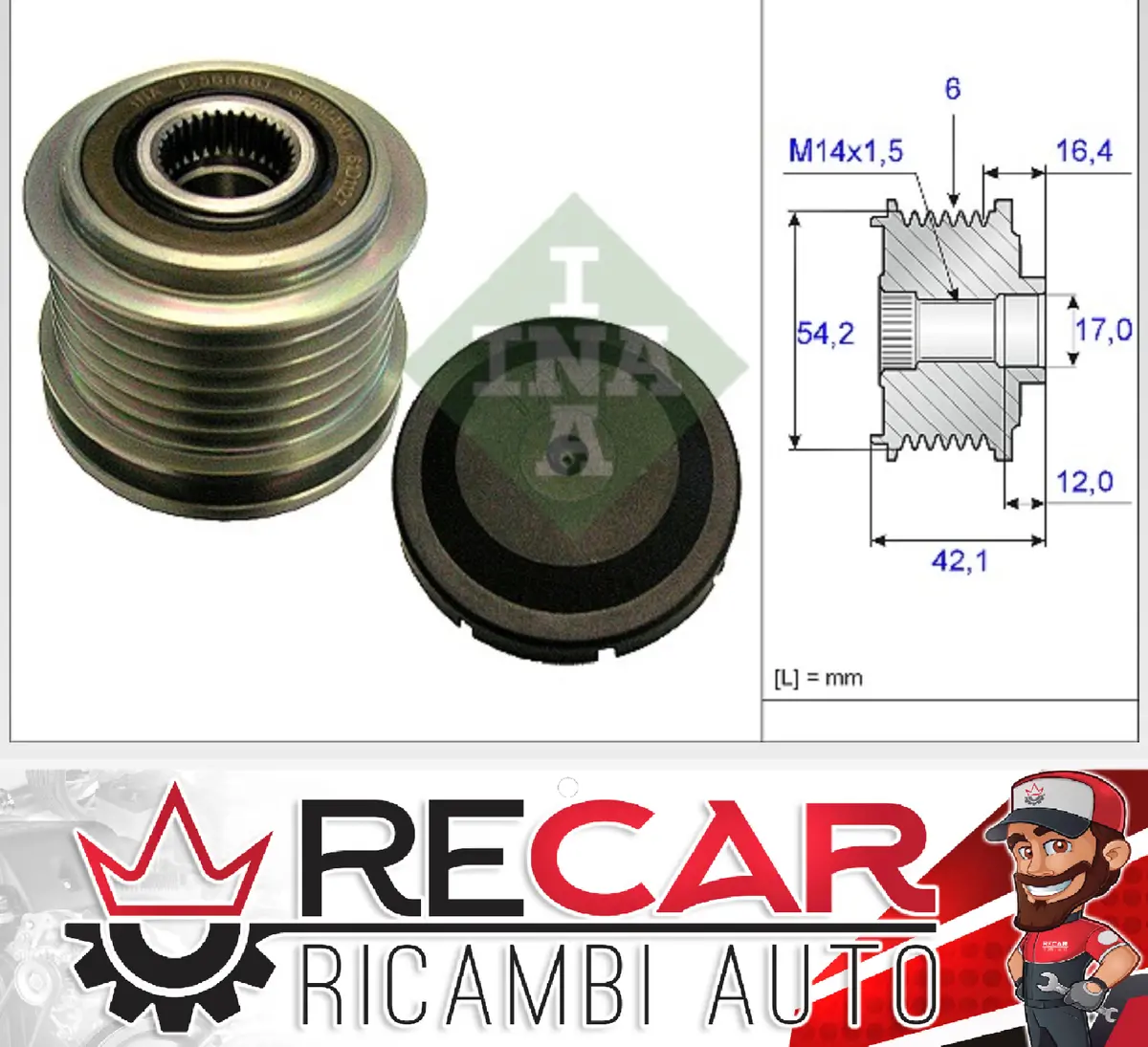 Ruota Libera Puleggino Alternatore 535018110 Ina 1
