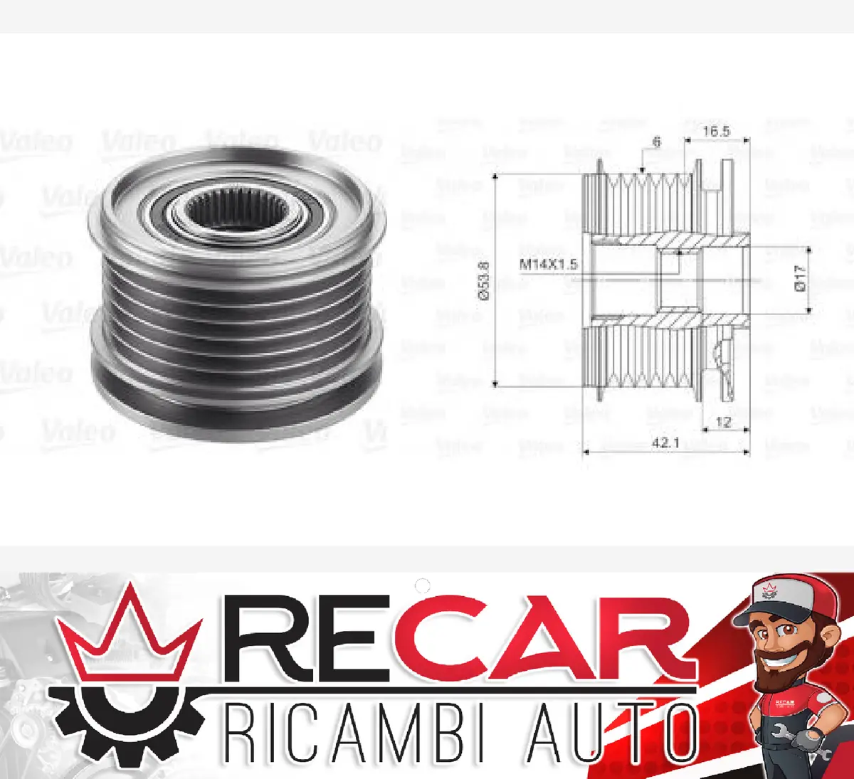 Ruota Libera Puleggino Alternatore Valeo 588011 = 535018110 1