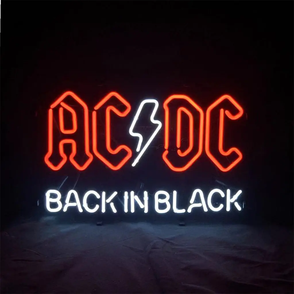 Ac Dc Back In Black Neon Signs 1