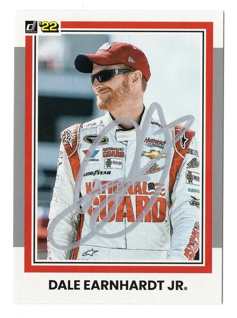 Autographed Dale Earnhardt Jr. 2022 Donruss Racing Pied Piper (#88 National Guard) Rare Gray Parallel Insert Signed Nascar Collectible Trading Card With Coa 1