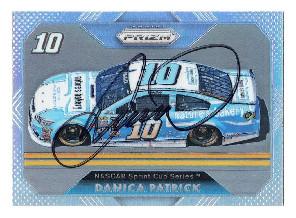 Autographed Danica Patrick 2016 Panini Prizm Racing Rare Silver Prizm (#10 Natures Bakery Team) Insert Signed Nascar Collectible Trading Card With Coa 1