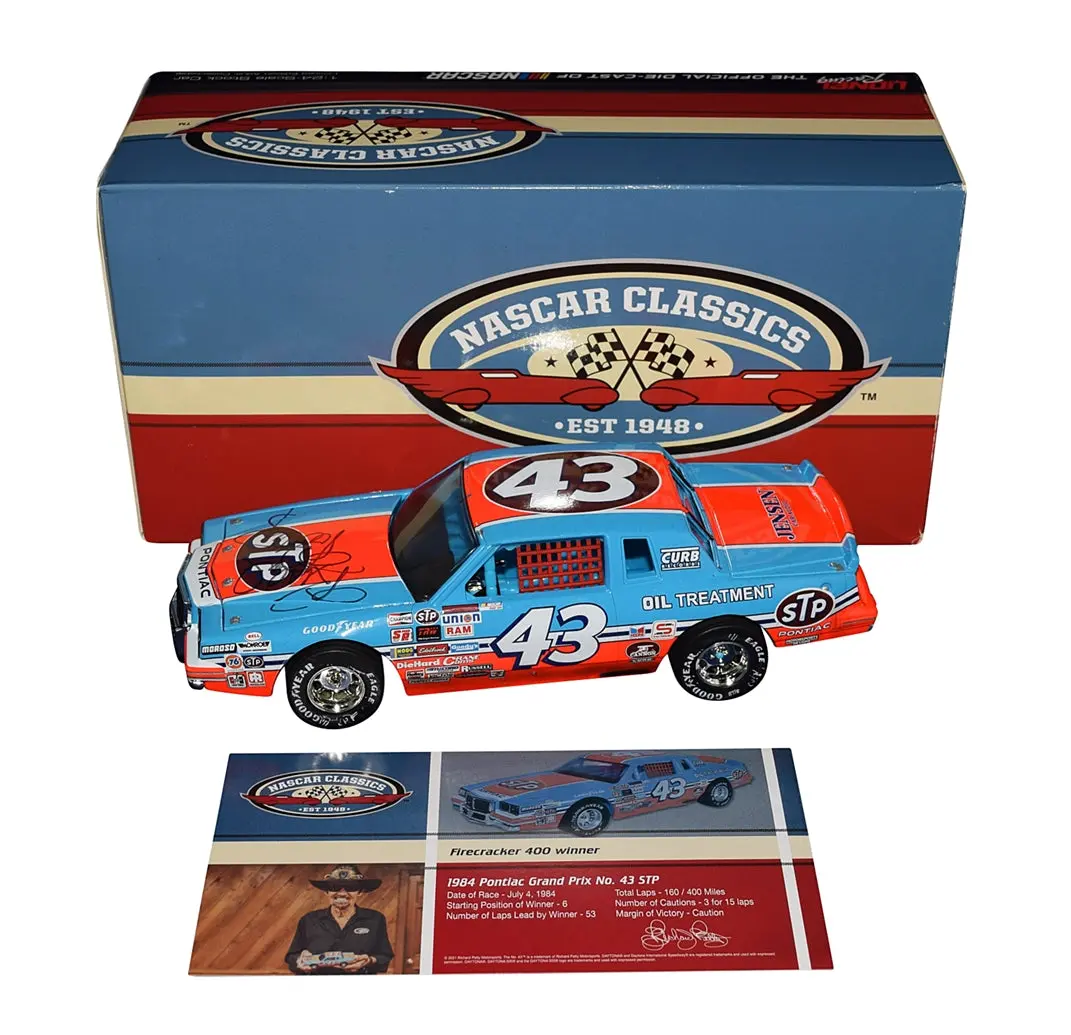 Autographed 1984 Richard Petty #43 Stp Racing - 200Th Career Win (Daytona Firecracker 400 Victory) Raced Version Nascar Classics Signed Lionel 1/24 Scale Nascar Diecast Car With Coa (#1848 Of Only 3,096 Produced) 1