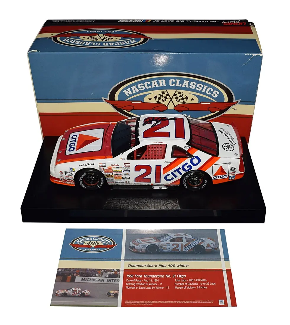 Autographed 1991 Dale Jarrett #21 Citgo Michigan Win (Raced Version) Nascar Classics Signed Lionel 1/24 Scale Diecast Car With Coa (1 Of Only 720 Produced) 1