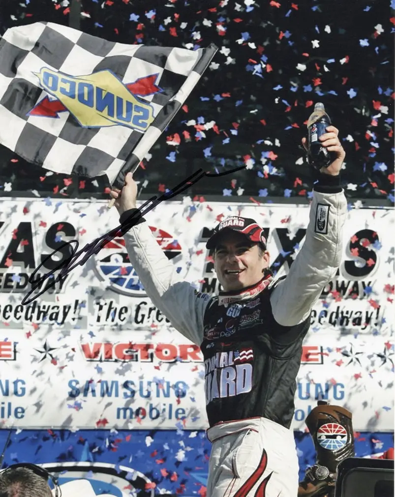 Autographed 1995 Jeff Gordon #24 Dupont Daytona Pepsi 400 Win (Victory Lane) Signed 8X10 Inch Picture Nascar Photo With Coa 1