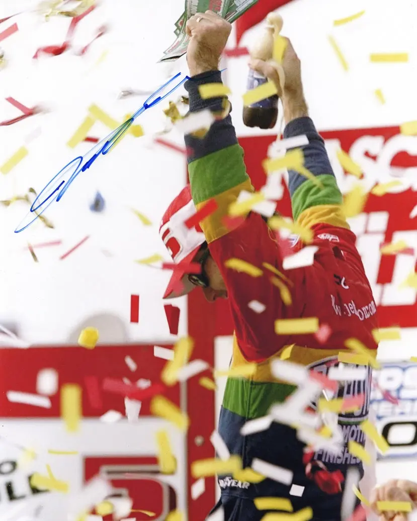 Autographed 1998 Jeff Gordon #24 Dupont Racing Southern 500 Talladega Win (Victory Lane Confetti) Signed 8X10 Inch Picture Nascar Glossy Photo With Coa 1