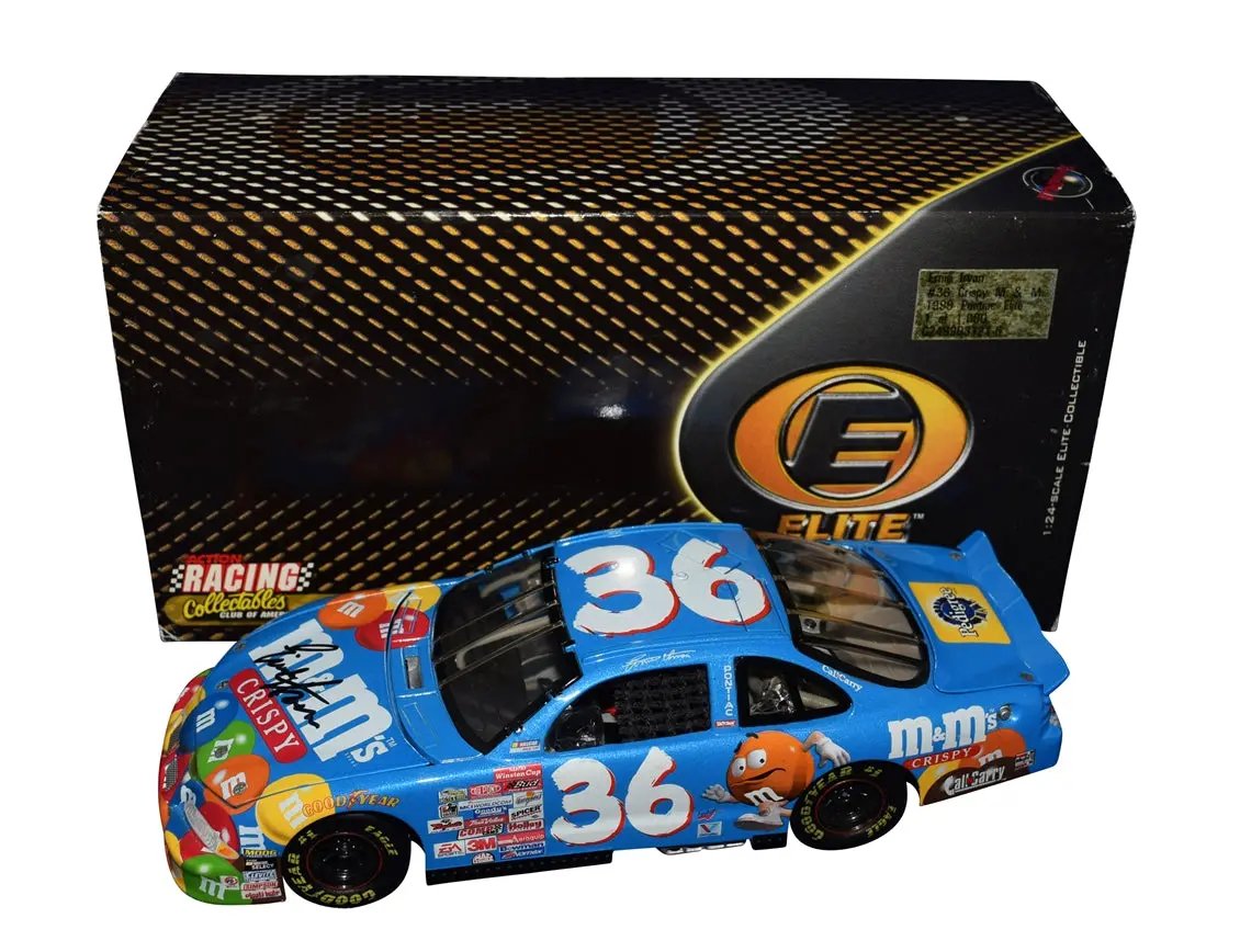 Autographed 1999 Ernie Irvan #36 M&M's Crispy Racing (Winston Cup Series) Vintage Rcca Elite Signed Action 1/24 Scale Diecast Car With Coa (#0442 Of Only 1,000 Produced) 1