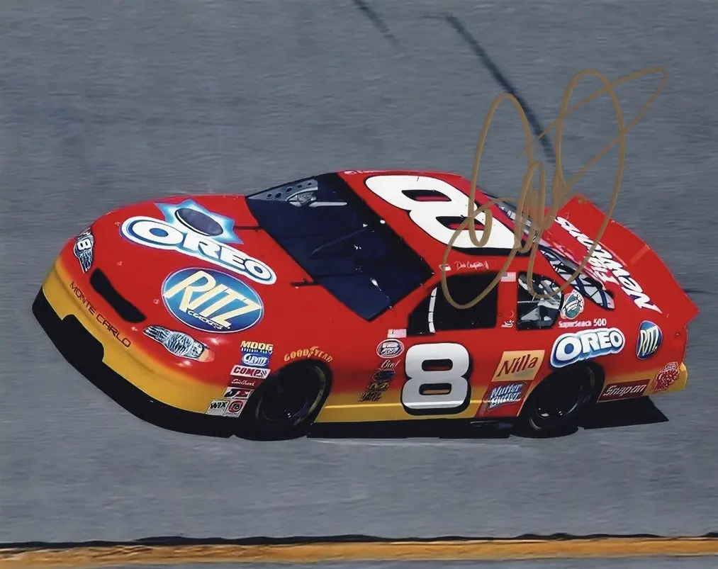 Autographed 2003 Dale Earnhardt Jr. #8 Oreo / Ritz Daytona Speedway (Busch Series) Signed 8X10 Inch Picture Nascar Photo With Coa 1