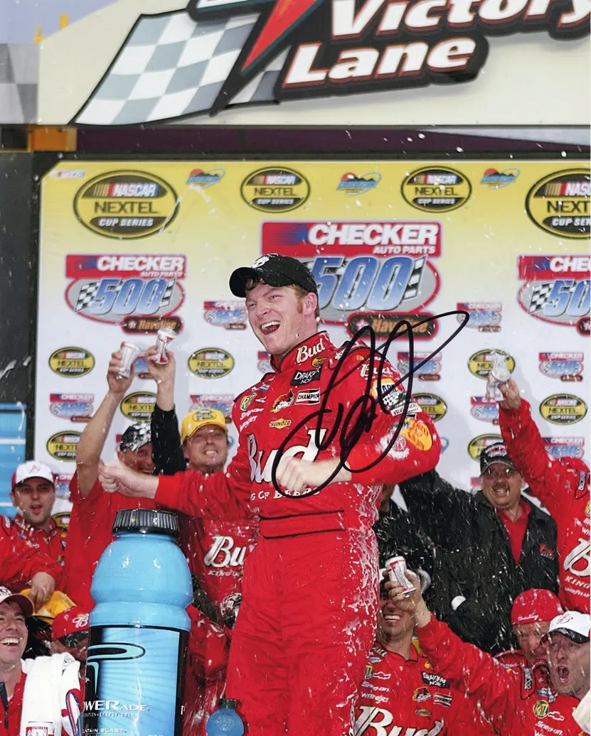 Autographed 2004 Dale Earnhardt Jr. #8 Budweiser Racing Phoenix Race Win (Victory Lane Celebration) Signed 8X10 Inch Picture Nascar Glossy Photo With Coa 1
