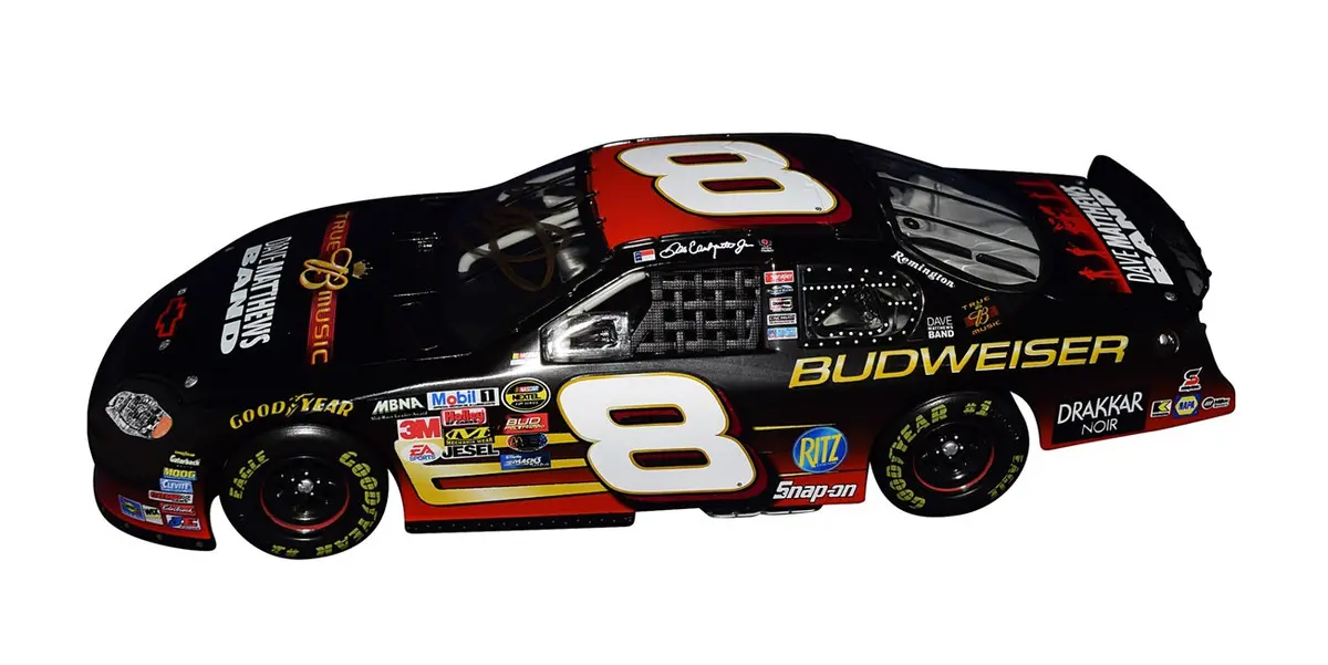 Autographed 2004 Dale Earnhardt Jr. #8 Budweiser True Music Dave Matthews Band (Chevy Rock N' Roll) Signed Action 1/24 Scale Nascar Diecast Car With Coa 2