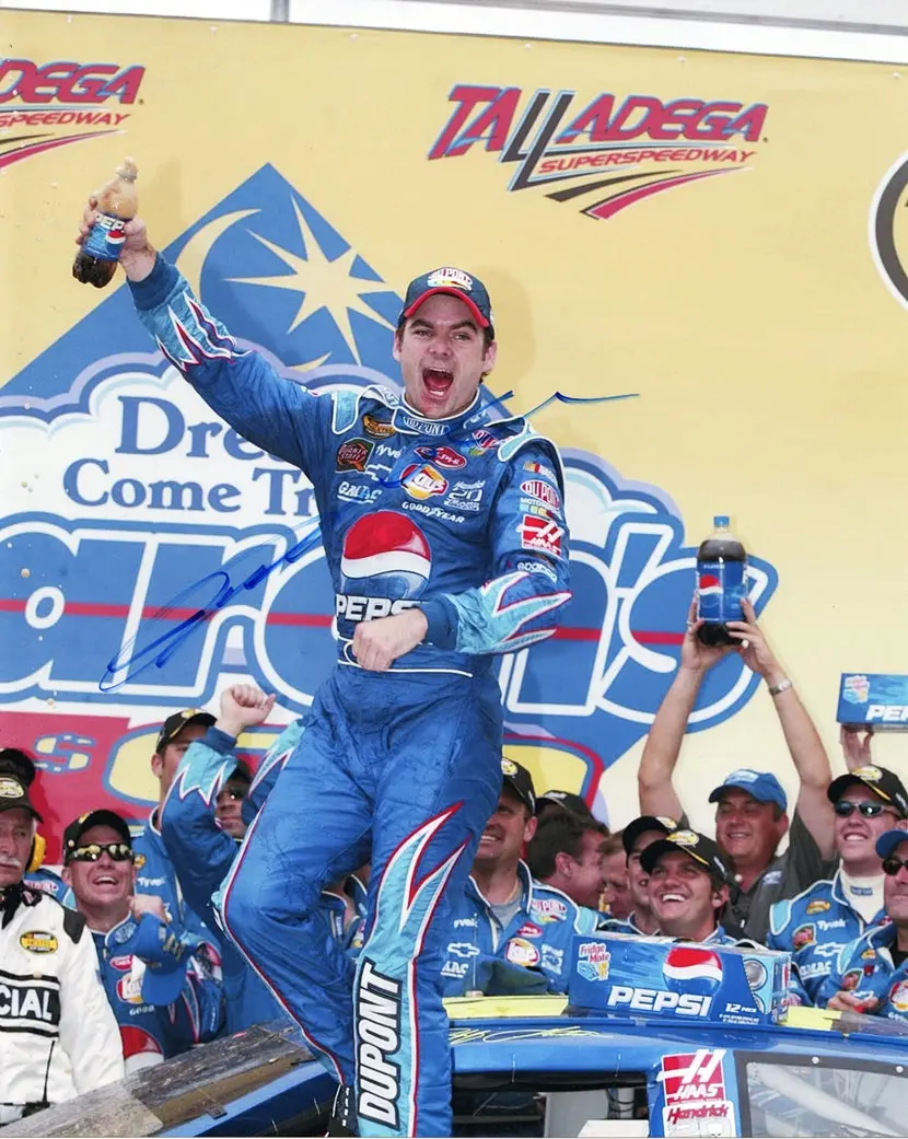Autographed 2004 Jeff Gordon #24 Pepsi Shards Racing Talladega Race Win (Victory Lane Celebration) Signed 8X10 Inch Picture Nascar Glossy Photo With Coa 1