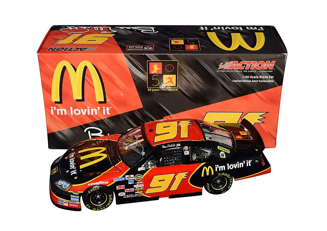 Autographed 2005 Bill Elliott #91 Mcdonalds Racing 50Th Anniversary (Nextel Cup Series) Signed Collectible Action 1/24 Scale Nascar Diecast Car With Coa (1 Of Only 2,736 Produced) 1