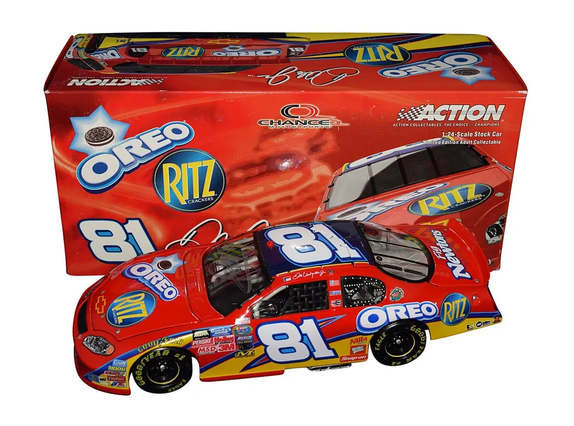 Autographed 2005 Dale Earnhardt Jr. #81 Oreo / Ritz Racing (Chance 2 Motorsports) Busch Series Signed Action 1/24 Scale Nascar Diecast Car With Coa 1