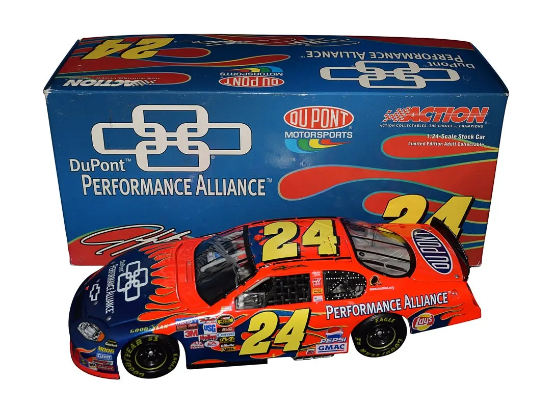 Autographed 2005 Jeff Gordon #24 Dupont Blue Flames Performance Alliance Signed Action 1/24 Scale Diecast Car With Coa (1 Of Only 10,020 Produced) 1