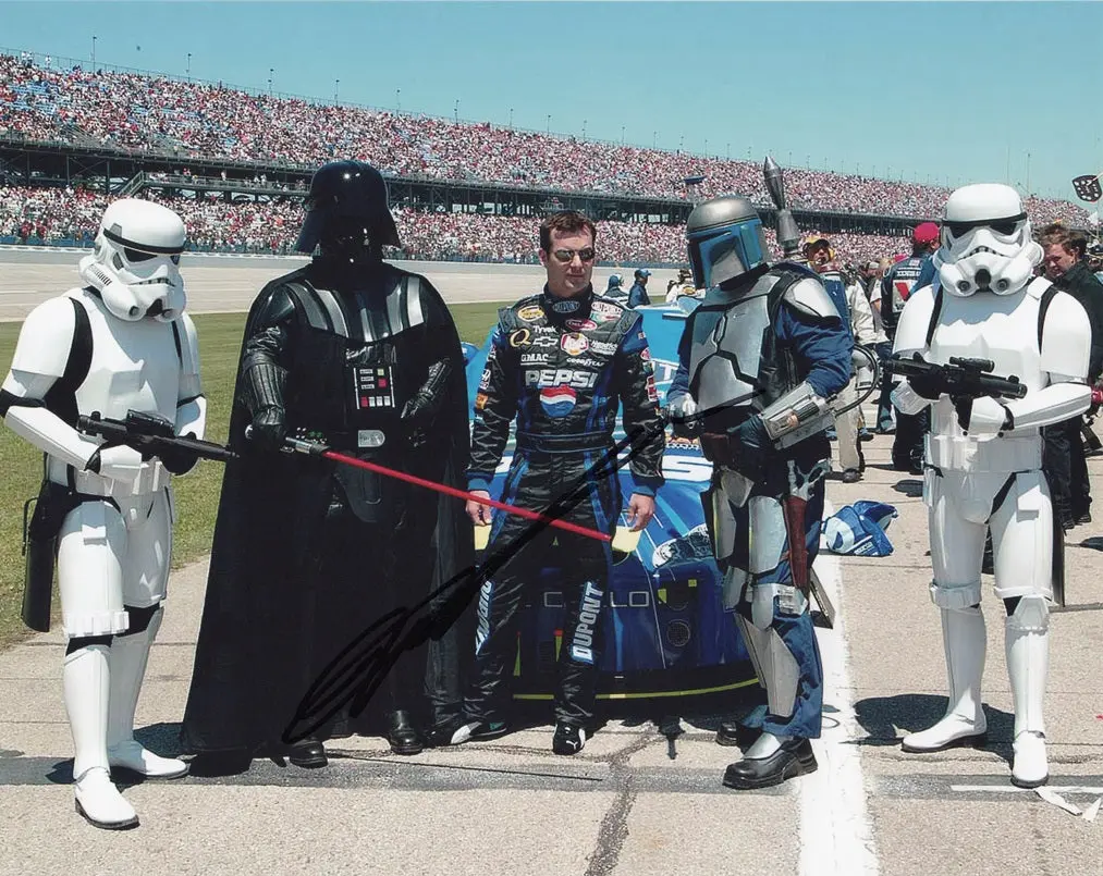 Autographed 2005 Jeff Gordon #24 Pepsi Star Wars Pit Road (Talladega Speedway) Signed 8X10 Inch Nascar Photo With Coa 1