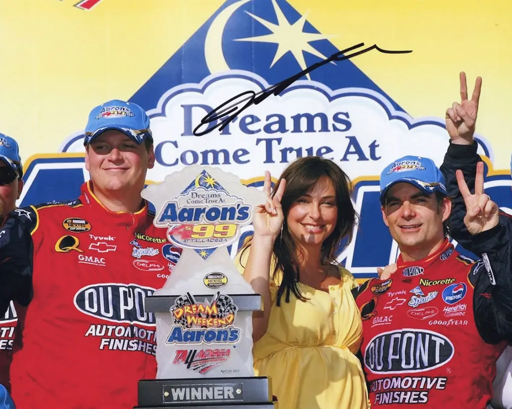 Autographed 2007 Jeff Gordon #24 Dupont Racing Talladega Race Win (Victory Lane Celebration) Signed 8X10 Inch Picture Nascar Glossy Photo With Coa 1