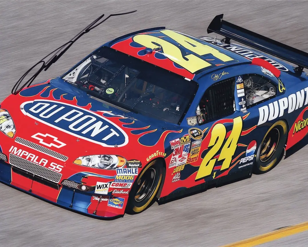 Autographed 2008 Jeff Gordon #24 Dupont Flames Racing (Car Of Tomorrow) Hendrick Motorsports Cot Signed 8X10 Inch Picture Nascar Glossy Photo With Coa 1