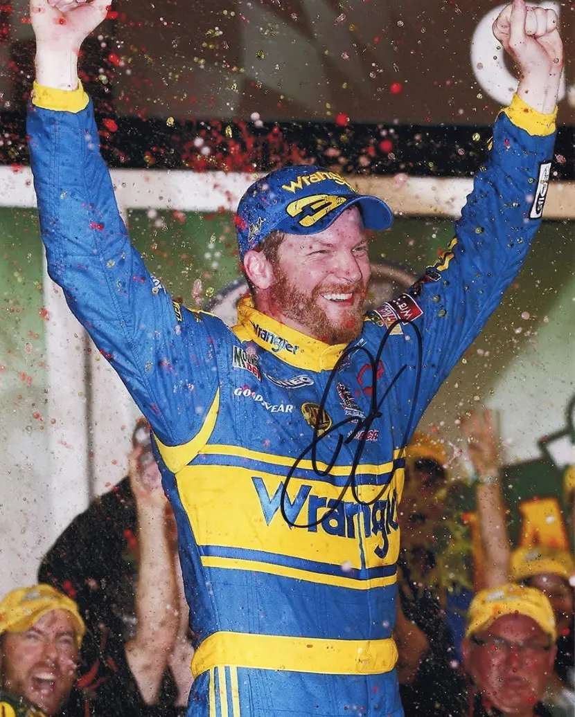 Autographed 2010 Dale Earnhardt Jr. #3 Wrangler Daytona Race Win (Victory Celebration) Nationwide Series Signed 8X10 Inch Picture Nascar Glossy Photo With Coa 1