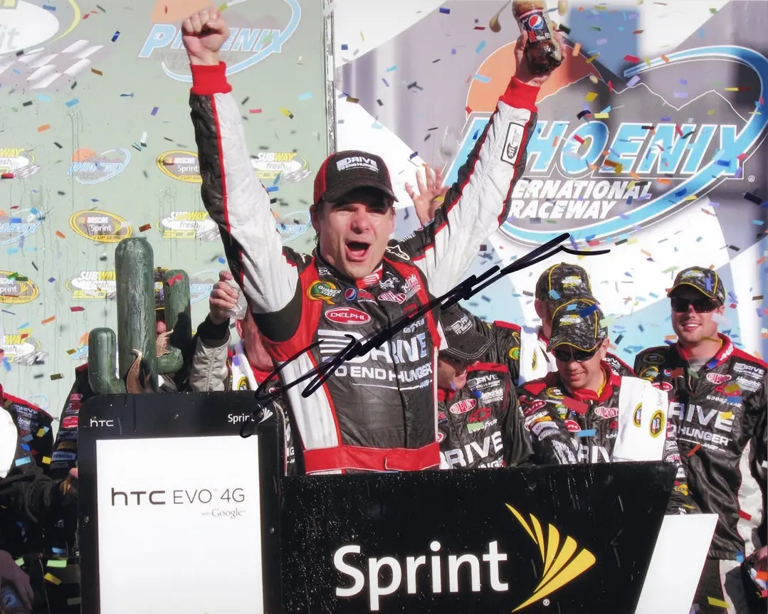 Autographed 2011 Jeff Gordon #24 Aarp Racing Phoenix Race Win (Victory Lane Celebration) Signed 8X10 Inch Picture Nascar Glossy Photo With Coa 1