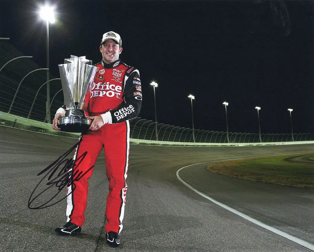 Autographed 2011 Tony Stewart #14 Office Depot 3X Nascar Champion (Victory Champ Trophy) Signed 8X10 Inch Picture Nascar Glossy Photo With Coa 1
