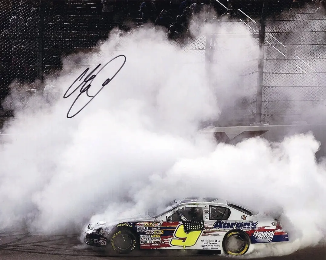 Autographed 2012 Chase Elliott #9 Aarons Racng Iowa Speedway K&N Pro Series Race Win (1St Victory Burnout) Signed 8X10 Inch Picture Nascar Glossy Photo With Coa 1