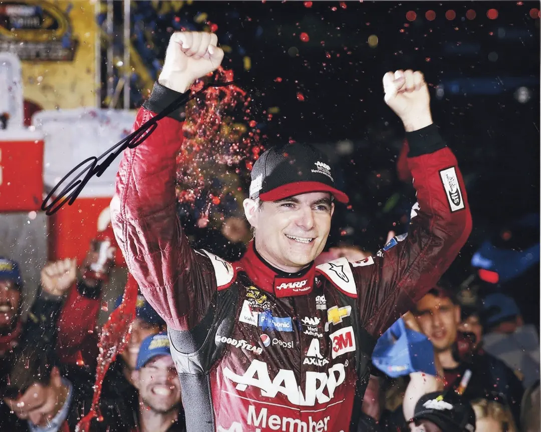 Autographed 2015 Jeff Gordon #24 Aarp Drive To End Hunger Martinsville Race Win (Victory Lane Celebration) Signed 8X10 Inch Picture Nascar Glossy Photo With Coa 1