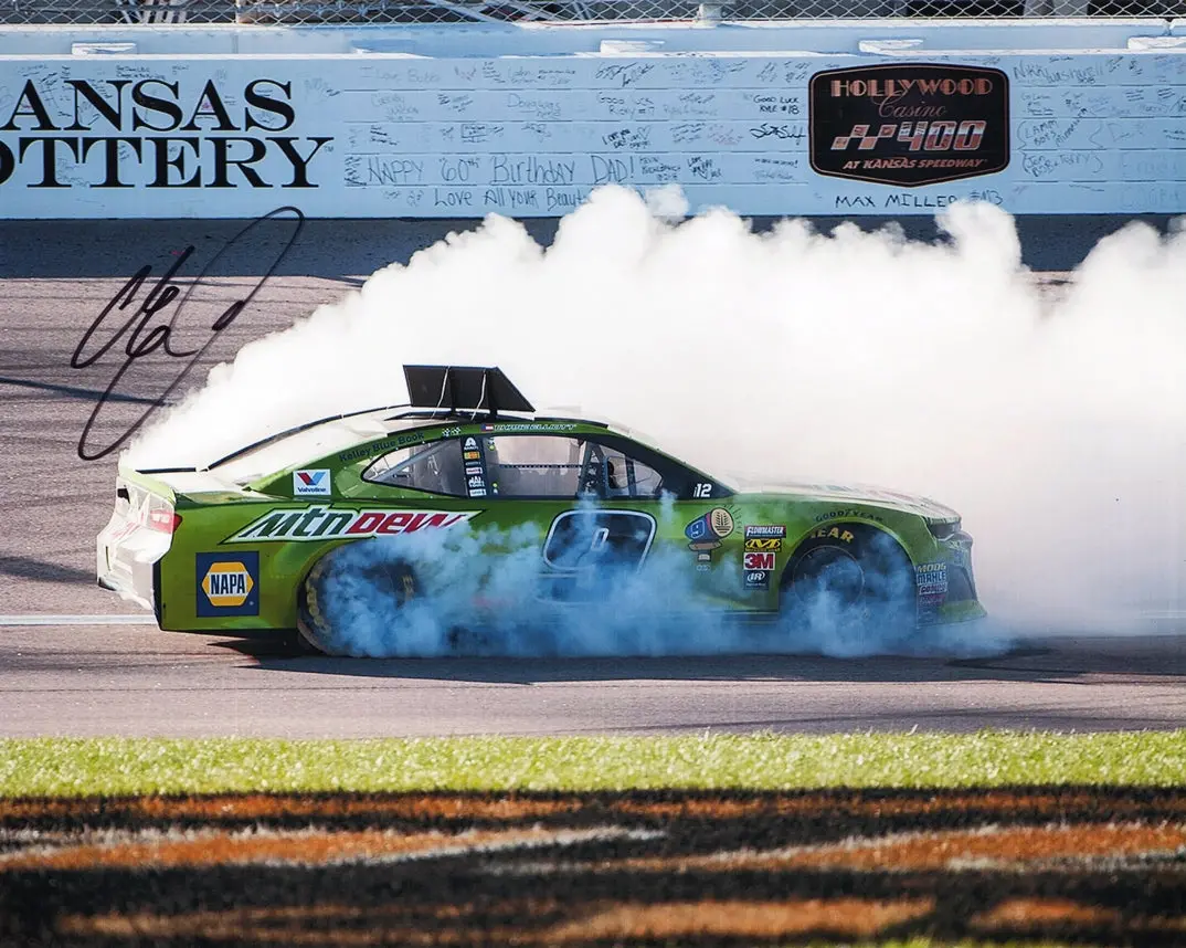 Autographed 2018 Chase Elliott #9 Mountain Dew Racing Kansas Race Win (Victory Burnout) Signed 8X10 Inch Picture Nascar Glossy Photo With Coa 1