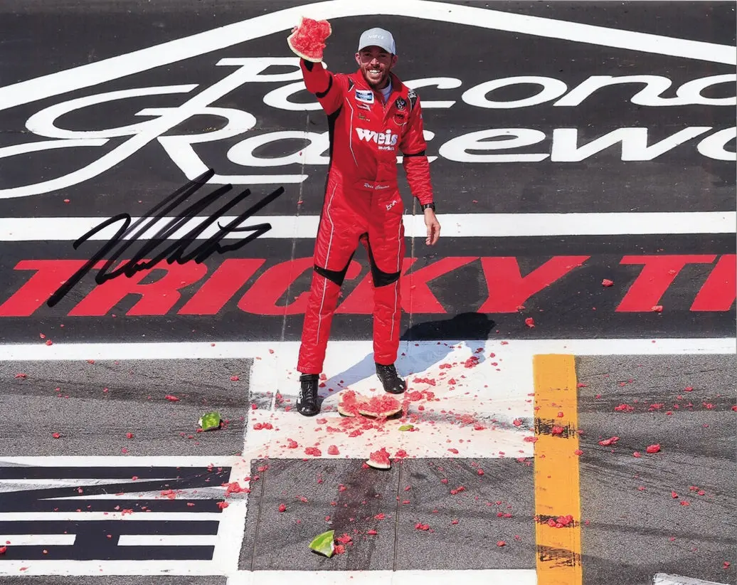 Autographed 2019 Ross Chastain #45 Truck Series Pocono Win (Watermelon Smash) Signed 8X10 Inch Nascar Photo With Coa 1