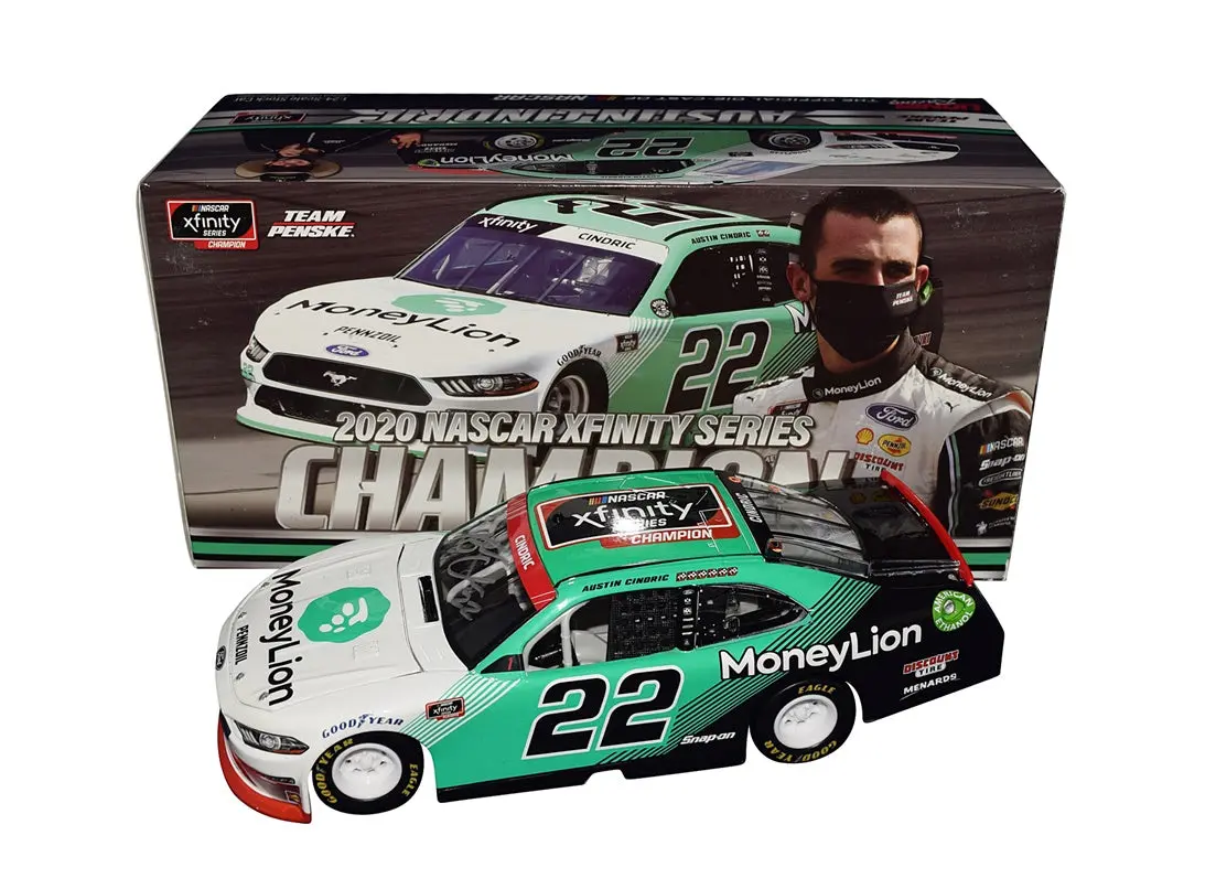 Autographed 2020 Austin Cindric #22 Money Lion Racing Xfinity Series Champion (Team Penske) Signed Lionel 1/24 Scale Nascar Diecast Car Coa (#440 Of Only 504 Produced) 1