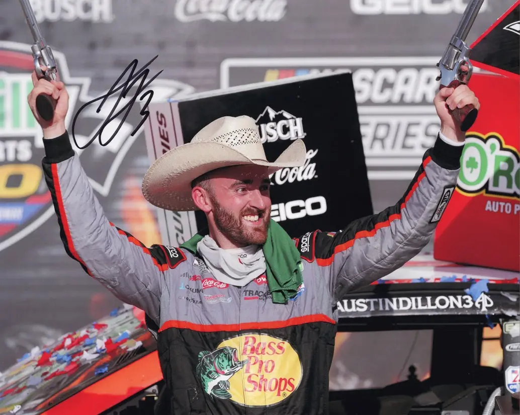 Autographed 2020 Austin Dillon #3 Bass Pro Texas Win (Victory Lane) Rcr Team Signed 8X10 Inch Picture Nascar Photo With Coa 1