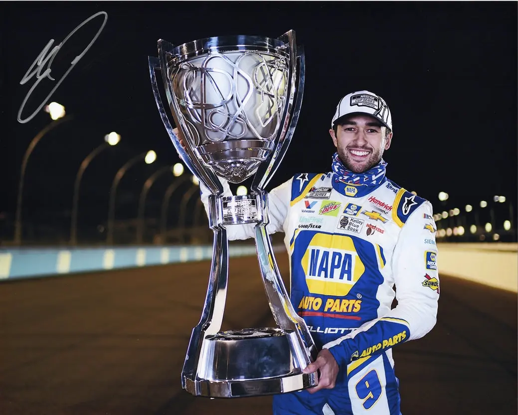 Autographed 2020 Chase Elliott #9 Napa Racing Nascar Champion (Phoenix Champ Trophy) Signed 8X10 Inch Picture Nascar Glossy Photo With Coa 1