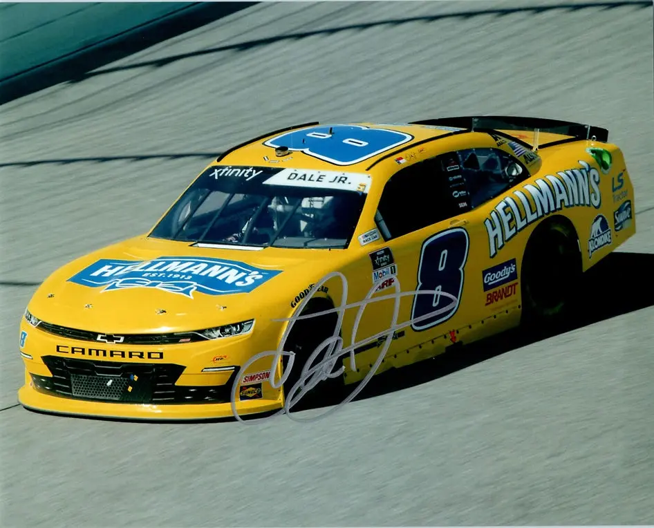 Autographed 2020 Dale Earnhardt Jr. #8 Hellmann's Racing Darlington Xfinity Race (Chevy Camaro) Jr Motorsports Signed Picture 8X10 Inch Nascar Glossy Photo With Coa 1