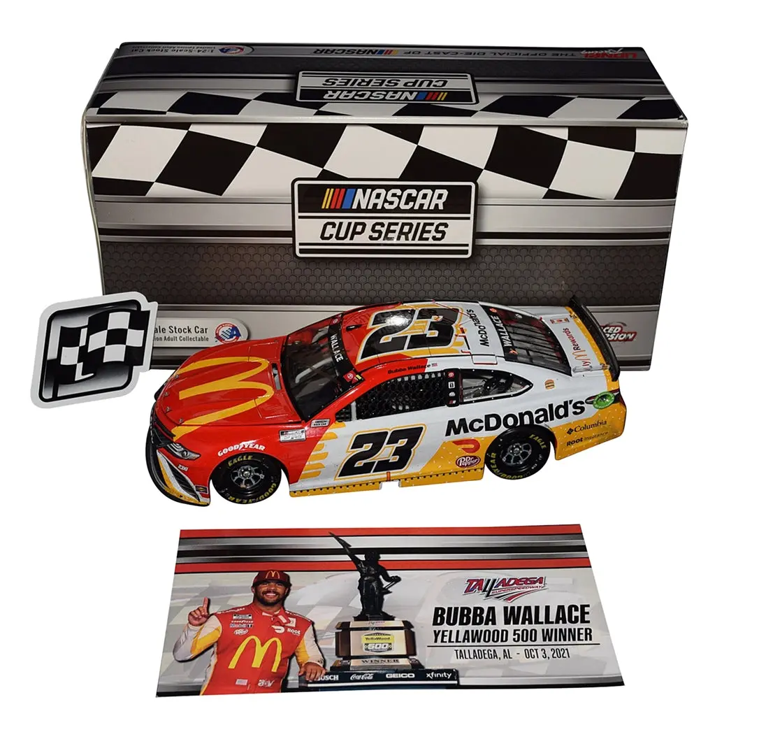 Autographed 2021 Bubba Wallace 2021 Mcdonald's Racing - Talladega Race Win (1St Career Victory) Raced Version Signed Lionel 1/24 Scale Nascar Diecast Car With Coa (#0704 Of Only 1,596 Produced) 1