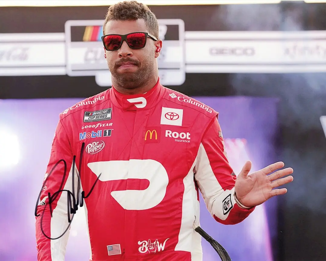 Autographed 2021 Bubba Wallace #23 Door Dash Team Driver Introductions (23Xi Racing) Signed 8X10 Inch Picture Nascar Glossy Photo With Coa 1